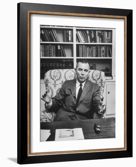 Justice William J. Brennan in Arm Chair at Home-Alfred Eisenstaedt-Framed Photographic Print