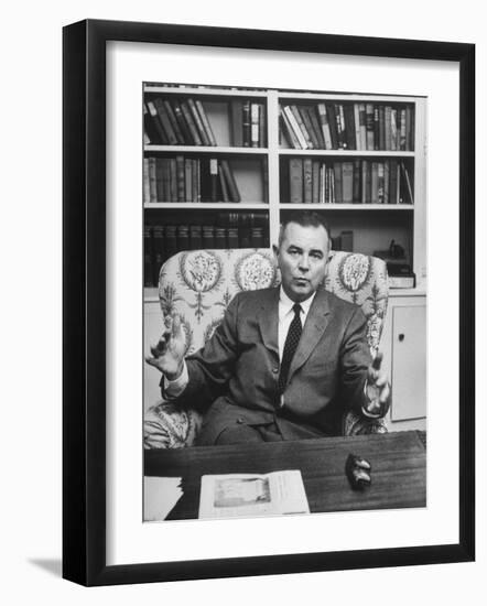 Justice William J. Brennan in Arm Chair at Home-Alfred Eisenstaedt-Framed Photographic Print