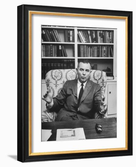 Justice William J. Brennan in Arm Chair at Home-Alfred Eisenstaedt-Framed Photographic Print