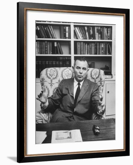 Justice William J. Brennan in Arm Chair at Home-Alfred Eisenstaedt-Framed Photographic Print