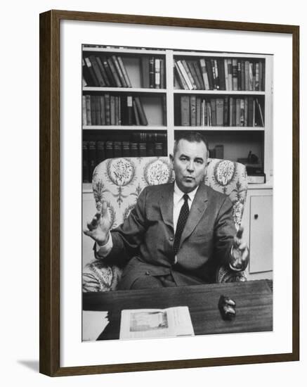 Justice William J. Brennan in Arm Chair at Home-Alfred Eisenstaedt-Framed Photographic Print