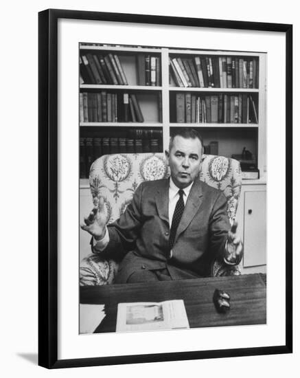 Justice William J. Brennan in Arm Chair at Home-Alfred Eisenstaedt-Framed Photographic Print