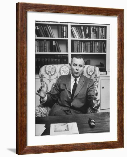 Justice William J. Brennan in Arm Chair at Home-Alfred Eisenstaedt-Framed Photographic Print