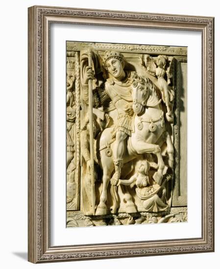 Justinian, c.482-565 Roman Byzantine Emperor, Triumphant-null-Framed Photographic Print