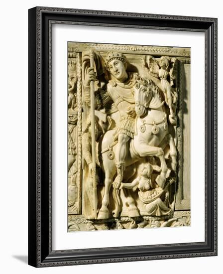 Justinian, c.482-565 Roman Byzantine Emperor, Triumphant-null-Framed Photographic Print