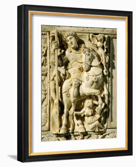 Justinian, c.482-565 Roman Byzantine Emperor, Triumphant-null-Framed Photographic Print