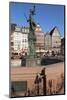 Justitia Fountain at Roemerberg square, Frankfurt, Hesse, Germany, Europe-Markus Lange-Mounted Photographic Print