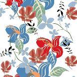 Seamless Floral Pattern Background - Illustration-Jxana-Framed Art Print