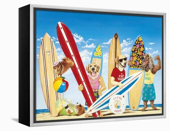 K-9 Surf Club-Scott Westmoreland-Framed Stretched Canvas