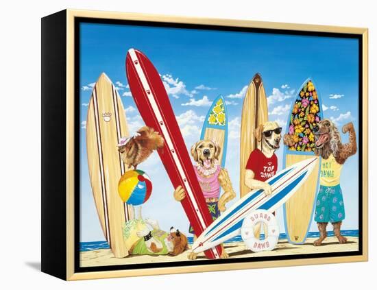 K-9 Surf Club-Scott Westmoreland-Framed Stretched Canvas