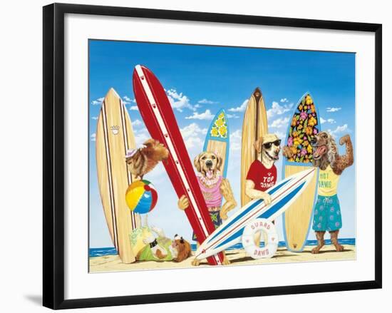 K-9 Surf Club-Scott Westmoreland-Framed Art Print