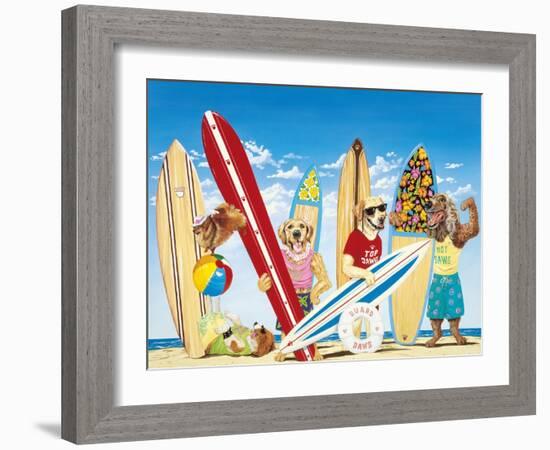 K-9 Surf Club-Scott Westmoreland-Framed Art Print