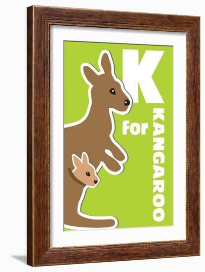 K For The Kangaroo, An Animal Alphabet For The Kids-Elizabeta Lexa-Framed Art Print