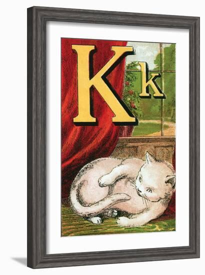 K For the Kitten That Plays With Its Tail-Edmund Evans-Framed Art Print