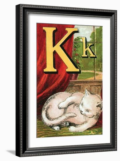 K For the Kitten That Plays With Its Tail-Edmund Evans-Framed Art Print