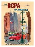 New York City - Fly BCPA to America - British Commonwealth Pacific Airline-K^ Howland-Art Print