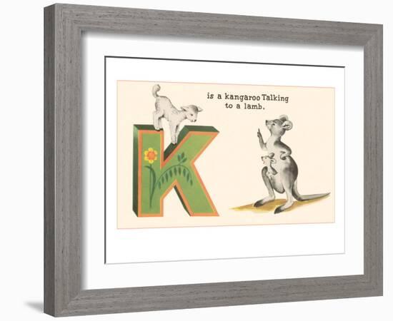 K is a Kangaroo-null-Framed Art Print