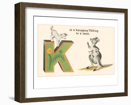 K is a Kangaroo-null-Framed Art Print