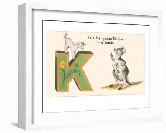 K is a Kangaroo-null-Framed Art Print