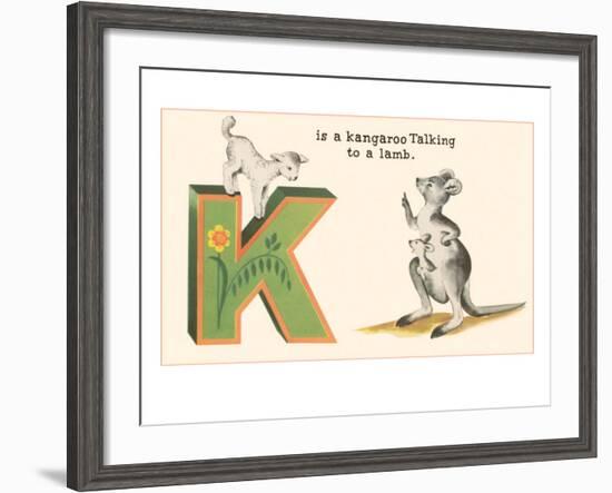 K is a Kangaroo-null-Framed Art Print