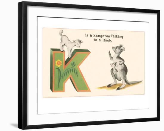 K is a Kangaroo-null-Framed Art Print