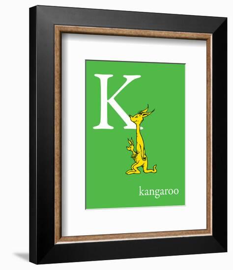 K is for Kangaroo (green)-Theodor (Dr. Seuss) Geisel-Framed Art Print