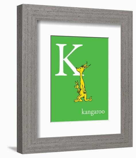 K is for Kangaroo (green)-Theodor (Dr. Seuss) Geisel-Framed Art Print