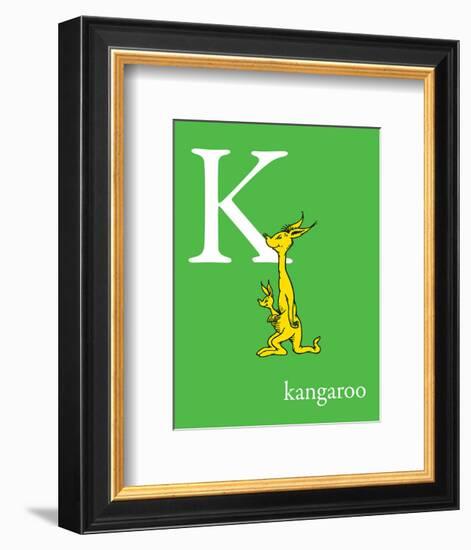 K is for Kangaroo (green)-Theodor (Dr. Seuss) Geisel-Framed Art Print