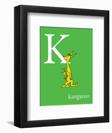 K is for Kangaroo (green)-Theodor (Dr. Seuss) Geisel-Framed Art Print