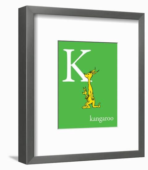 K is for Kangaroo (green)-Theodor (Dr. Seuss) Geisel-Framed Art Print