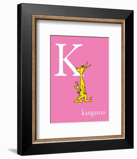 K is for Kangaroo (pink)-Theodor (Dr. Seuss) Geisel-Framed Art Print