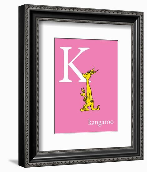 K is for Kangaroo (pink)-Theodor (Dr. Seuss) Geisel-Framed Art Print