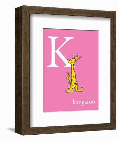 K is for Kangaroo (pink)-Theodor (Dr. Seuss) Geisel-Framed Art Print