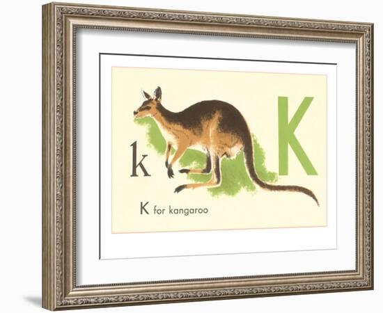 K is for Kangaroo-null-Framed Art Print