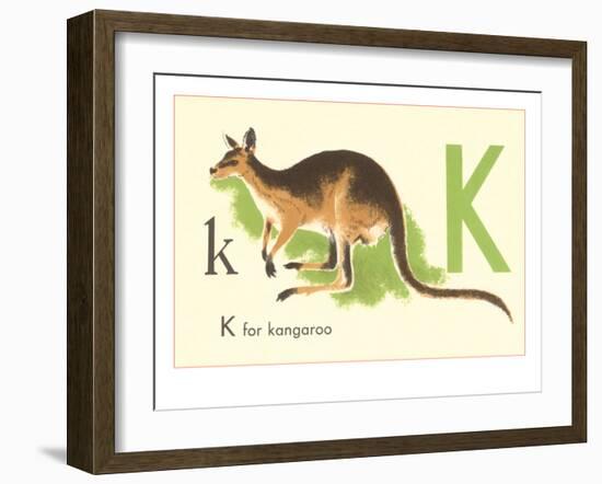 K is for Kangaroo-null-Framed Art Print