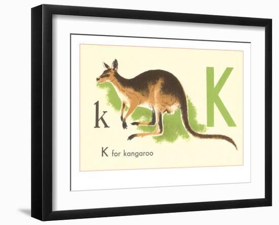 K is for Kangaroo-null-Framed Art Print