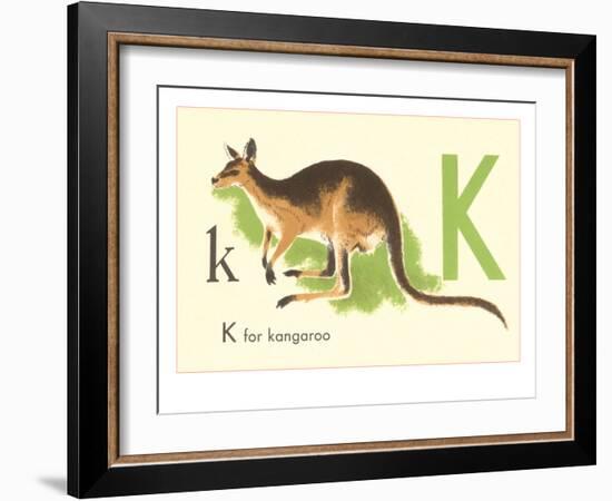 K is for Kangaroo-null-Framed Art Print