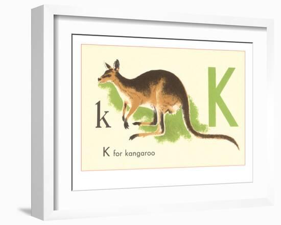 K is for Kangaroo-null-Framed Art Print