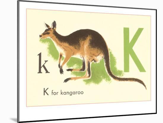 K is for Kangaroo-null-Mounted Art Print