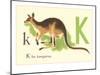 K is for Kangaroo-null-Mounted Art Print