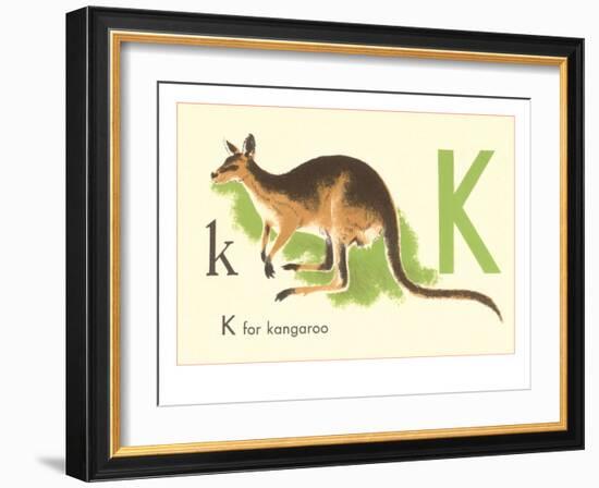 K is for Kangaroo-null-Framed Art Print