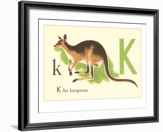 K is for Kangaroo-null-Framed Art Print