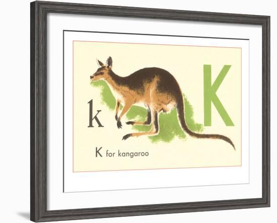 K is for Kangaroo-null-Framed Art Print