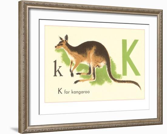 K is for Kangaroo-null-Framed Art Print