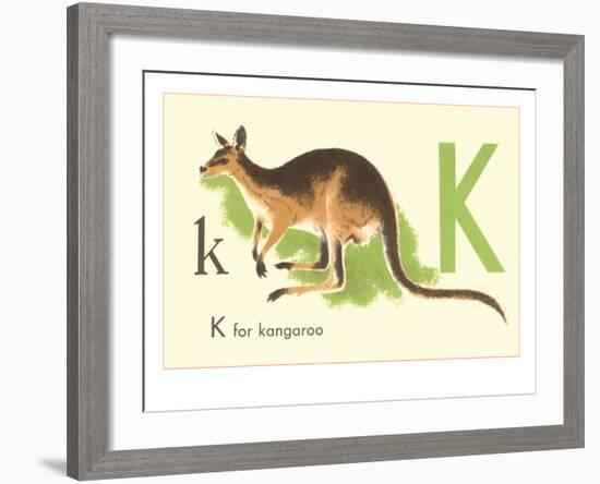 K is for Kangaroo-null-Framed Art Print