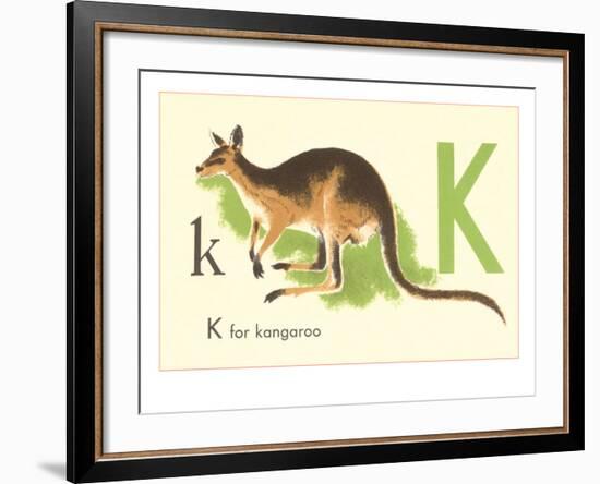 K is for Kangaroo-null-Framed Art Print