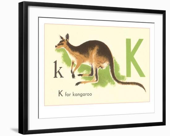 K is for Kangaroo-null-Framed Art Print