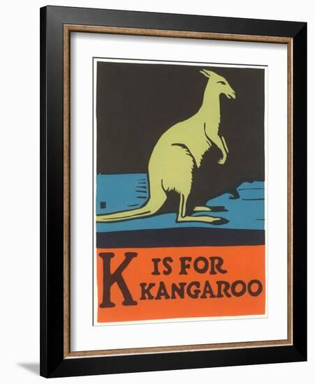 K is for Kangaroo-null-Framed Premium Giclee Print