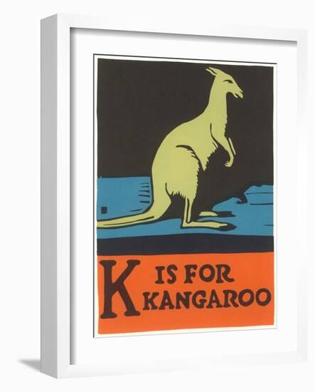 K is for Kangaroo-null-Framed Premium Giclee Print
