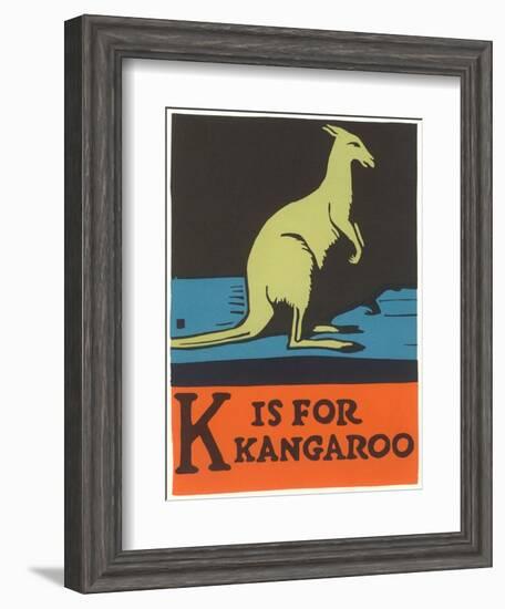 K is for Kangaroo-null-Framed Art Print